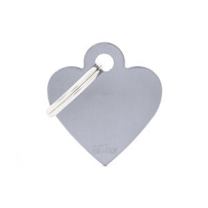 MEDAILLE BASIC ALU COEUR GRIS PM