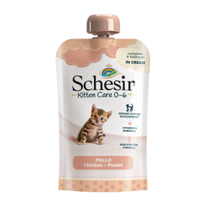 SCHESIR KITTEN 0-6 MOIS CREME POULET 150 GR