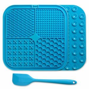 TAPIS A LECHER ET SPATULE BLEU