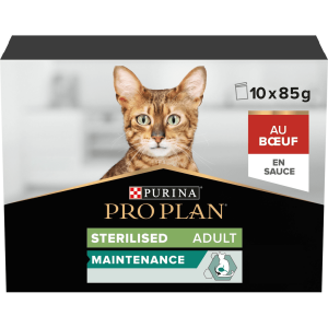 NUTRISAVOUR STERILISED BOEUF SAUCE 10 X 85 GR PRO PLAN