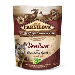 CARNILOVE CERF ET FEUILLES DE FRAISIER 300 GR