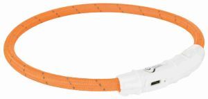 ANNEAU LUMINEUX NYLON FLASH USB ORANGE M-L