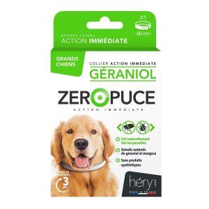 ZERO PUCES COLLIER GERANIOL GRANDS CHIENS