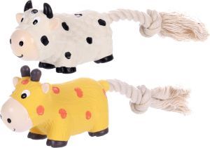 JOUET LATEX AVEC CORDE SJAN VACHE OU GIRAFE