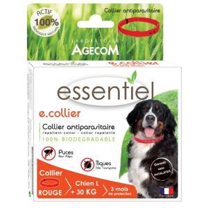 E.COLLIER GRAND CHIEN ROUGE 75CM