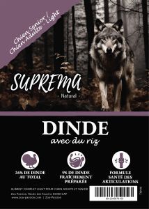 SUPREMA NATURALS SENIOR LIGHT DINDE ET RIZ 10 KG