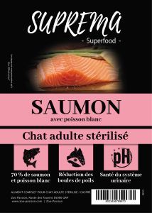 SUPREMA DIETS CHAT STÉRILISÉ SAUMON POISSON BLANC 0.3 KG