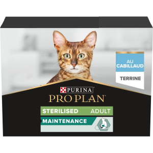 NUTRISAVOUR PRO PLAN STERILISE TERRINE CABILLAUD BOITE DE 10 SACHETS