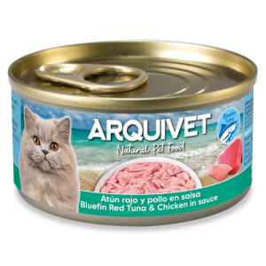 ARQUIVET BOITE CHAT THON ROUGE POULET EN SAUCE 80 GR