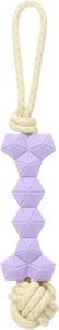 JOUET JOANIE CORDE A TIER & BALLE & OS POURPRE