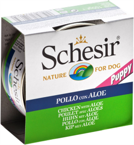 SCHESIR CHIOT BOITE GELEE POULET ALOES 150G