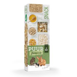 PUUR PAUZE STICKS LAPIN & RONGEUR CEREALES SOUFFLEES / MIEL X 2