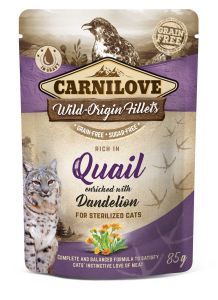 CARNILOVE CHAT POCHON CAILLE PISSENLIT 85 GR