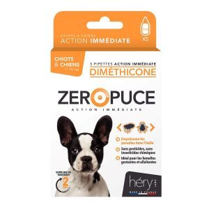 ZERO PUCES DIMETHICONE 5 PIPETTES CHIOTS ET CHIENS