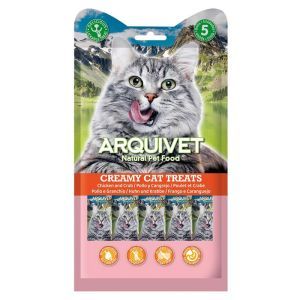 CREAMY CAT TREATS POULET & CRABE 5 X 14 GR