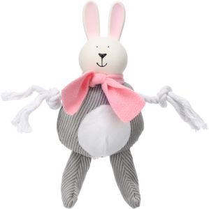 JOUET SJALA LAPIN EN PELUCHE LATEX ET CORDE