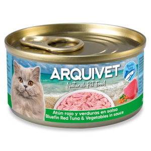 ARQUIVET BOITE CHAT THON ROUGE / LEGUMES EN SAUCE 80 GR