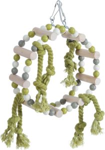 BALANCOIRE ROUE BOIS ET CORDE