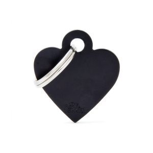 MEDAILLE BASIC ALU COEUR NOIR PM