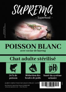 SUPREMA DIETS CHAT STÉRILISÉ POISSON BLANC ET CAVIAR DE HARENG 0.3 KG