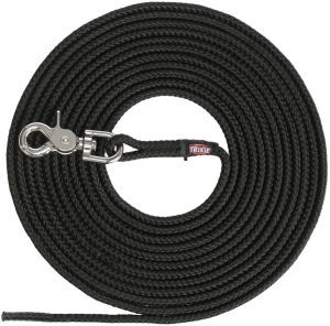 LAISSE DE SUIVI RONDE MOUSQUETON A GACHETTE NOIR 5 M