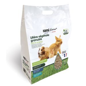 LITIERE VEGETALE GRANULES RONGEUR HAMIFORM 18 L + 2 OFFERT