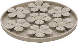 TAPIS A LECHER FLEUR ROND TAUPE 20 CM