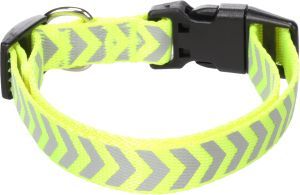COLLIER REFLECHISSANT FERGU JAUNE FLUO XS