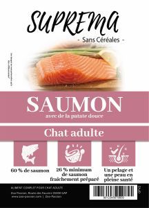 SUPREMA SANS CÉRÉALES CHAT ADULTE SAUMON 0.4 KG