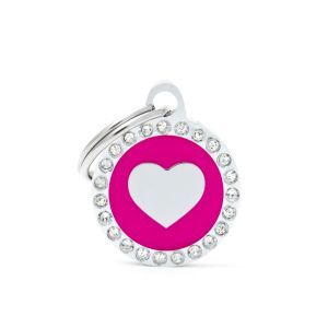 MEDAILLE GLAM CERCLE ROSE AVEC COEUR PM