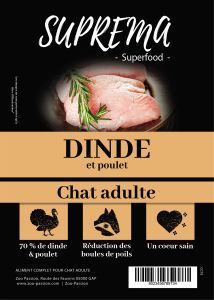 SUPREMA SUPERFOOD CHAT ADULTE DINDE / POULET 0.3 KG