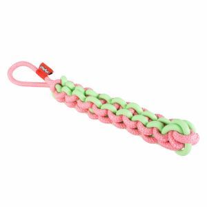 JOUET COOCKOO TWISTING TUGGER VERT & ROSE