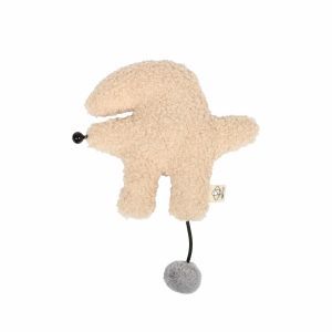 JOUET COUSSIN DE FRAPPE BIX AVEC FEUILLE CRAQUELEE BEIGE