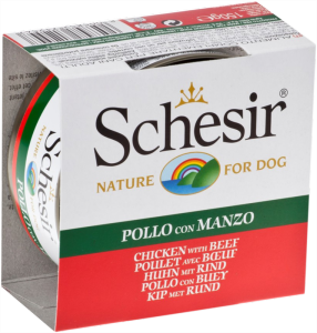 SCHESIR CHIEN BOITE GELEE FILET DE POULET/BOEUF 150G