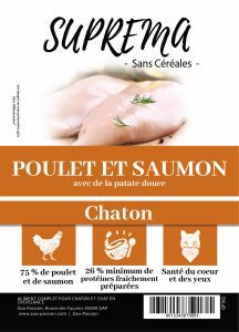 SUPREMA SANS CEREALES CHATONS POULET ET SAUMON 0.4 KG