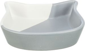 GAMELLE CERAMIQUE TETE DE CHAT GRISE ET BLANCHE 13 CM 0,2 L