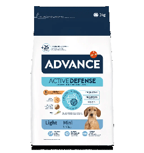 Croquette pour petit chien ADVANCE MINI LIGHT 3 kg