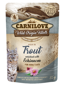 CARNILOVE CHAT POCHON TRUITE ECHINACEE 85 GR