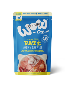 WOW CHAT JUNIOR POULET & CREVETTES 125 GR