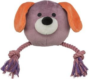 PELUCHE CHIEN AVEC CORDE 27 CM