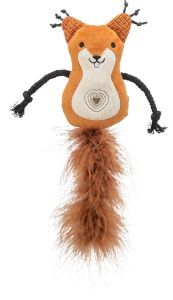 PELUCHE CHAT ECUREUIL AVEC CORDE