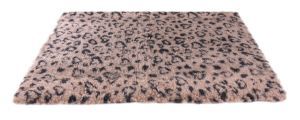 TAPIS AU MÈTRE LEOPARD NOIR SUR FOND BEIGE