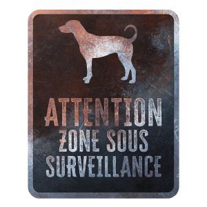 PLAQUE ZONE SOUS SURVEILLANCE DOBERMAN