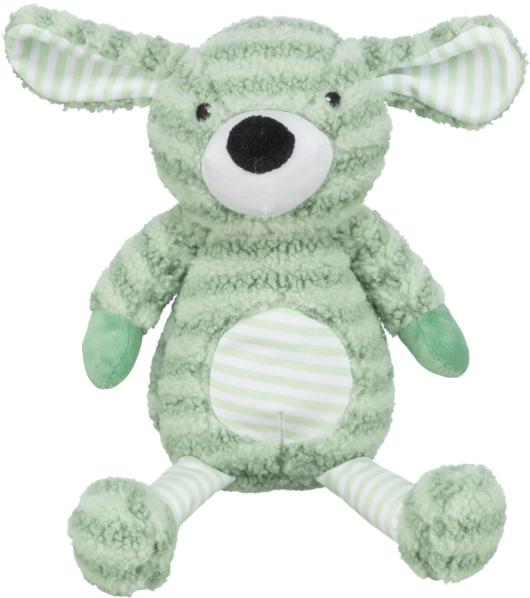 PELUCHE CHIEN RAYE 34 CM VERT