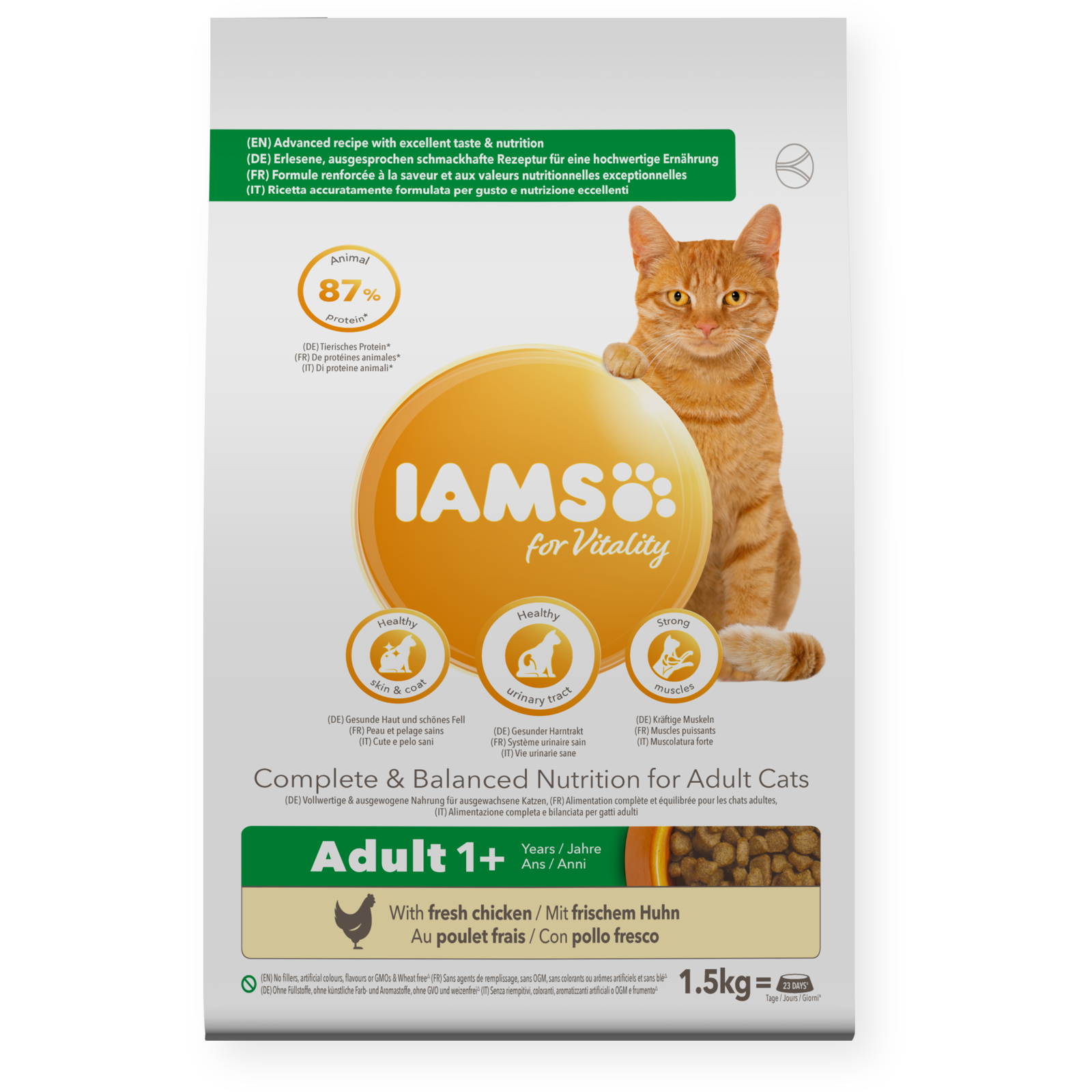 IAMS VITALITY CHAT ADULTE POULET 1,5 KG