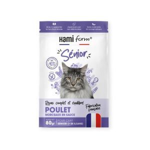 REPAS COMPLET EQUILIBRE CHAT SENIOR POULET 80 GR