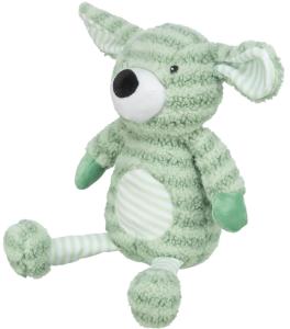 PELUCHE CHIEN RAYE 34 CM VERT