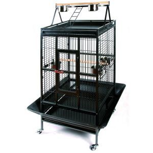 CAGE PERROQUET GRIS FONCE