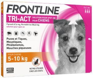 FRONTLINE TRI-ACT 5/10 KG 3 PIPETTES