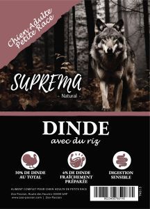 SUPREMA NATURALS ADULTE PETITE RACE DINDE ET RIZ 1,5 KG